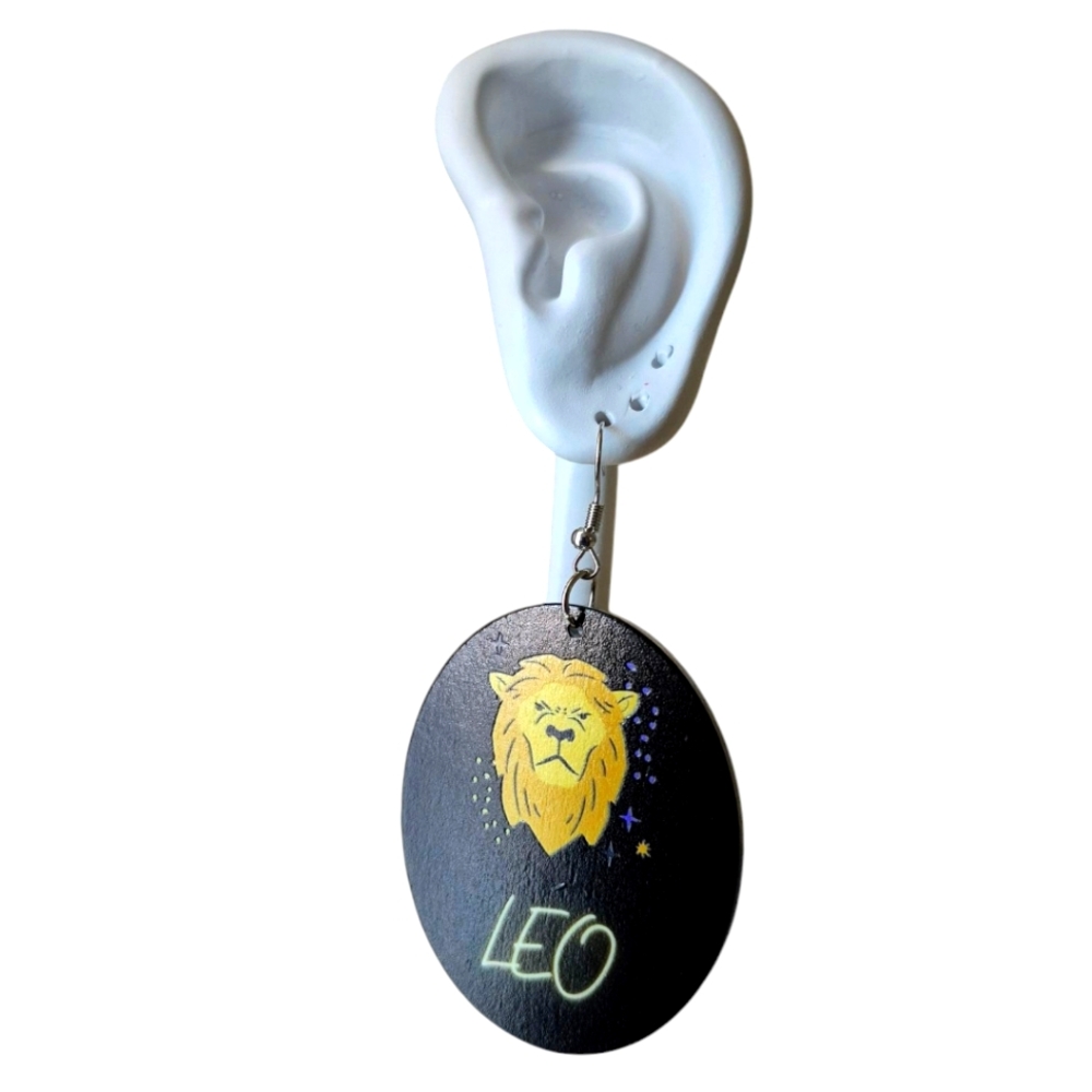 Leo Zodiac Lion Earrings